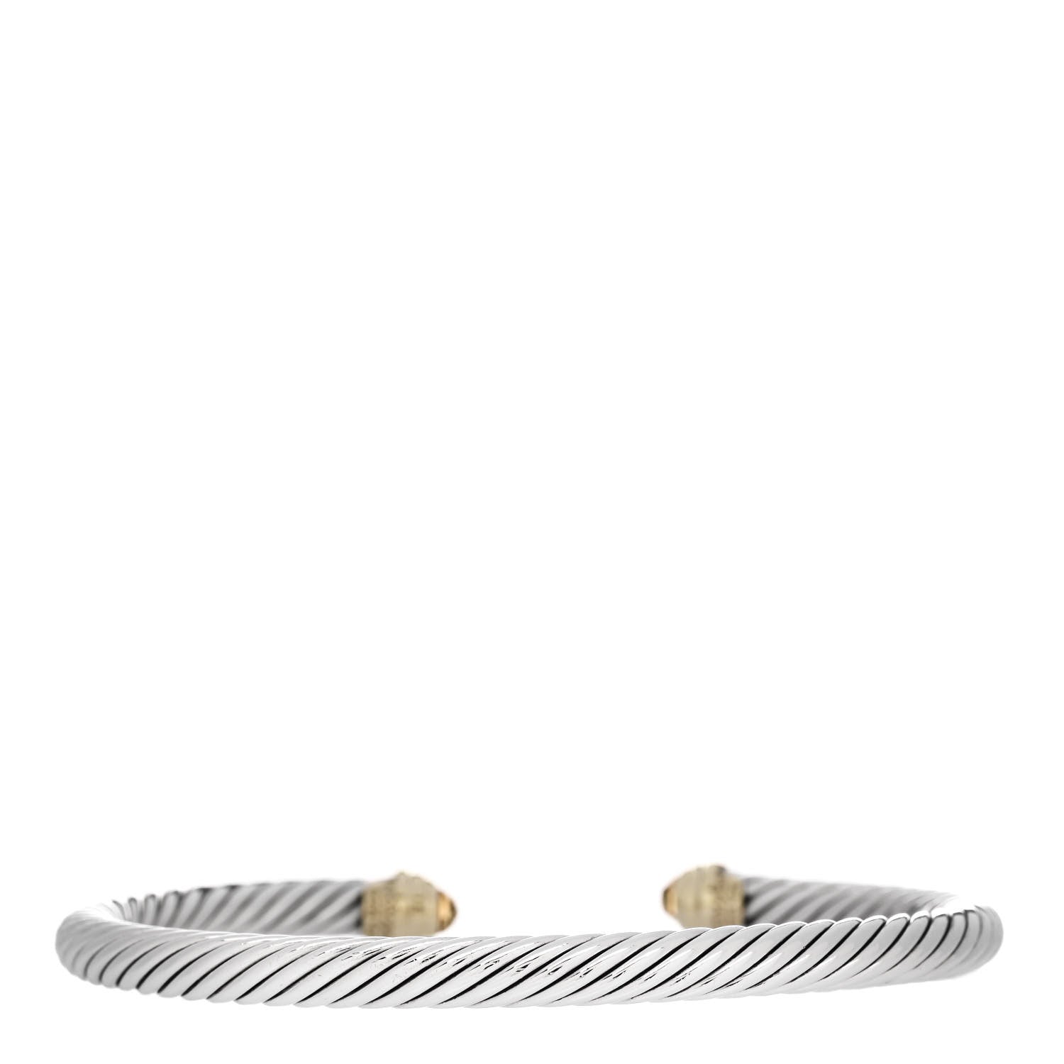 David Yurman Sterling Silver 14K Yellow Gold Citrine 5mm Cable Classics Petite Color Bracelet 2 of 3