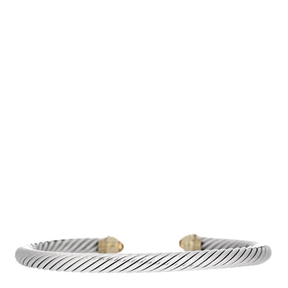 David Yurman Sterling Silver 14K Yellow Gold Citrine 5mm Cable Classics Petite Color Bracelet 2 of 3