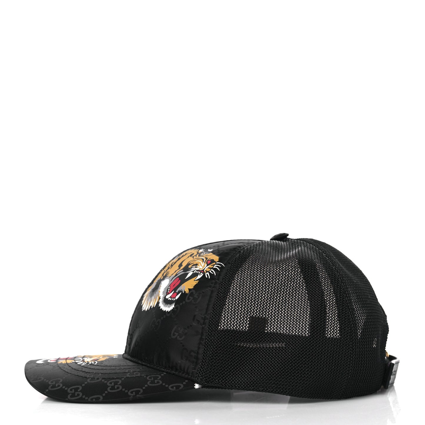 GG Supreme Monogram Tiger Print Baseball Hat L Black