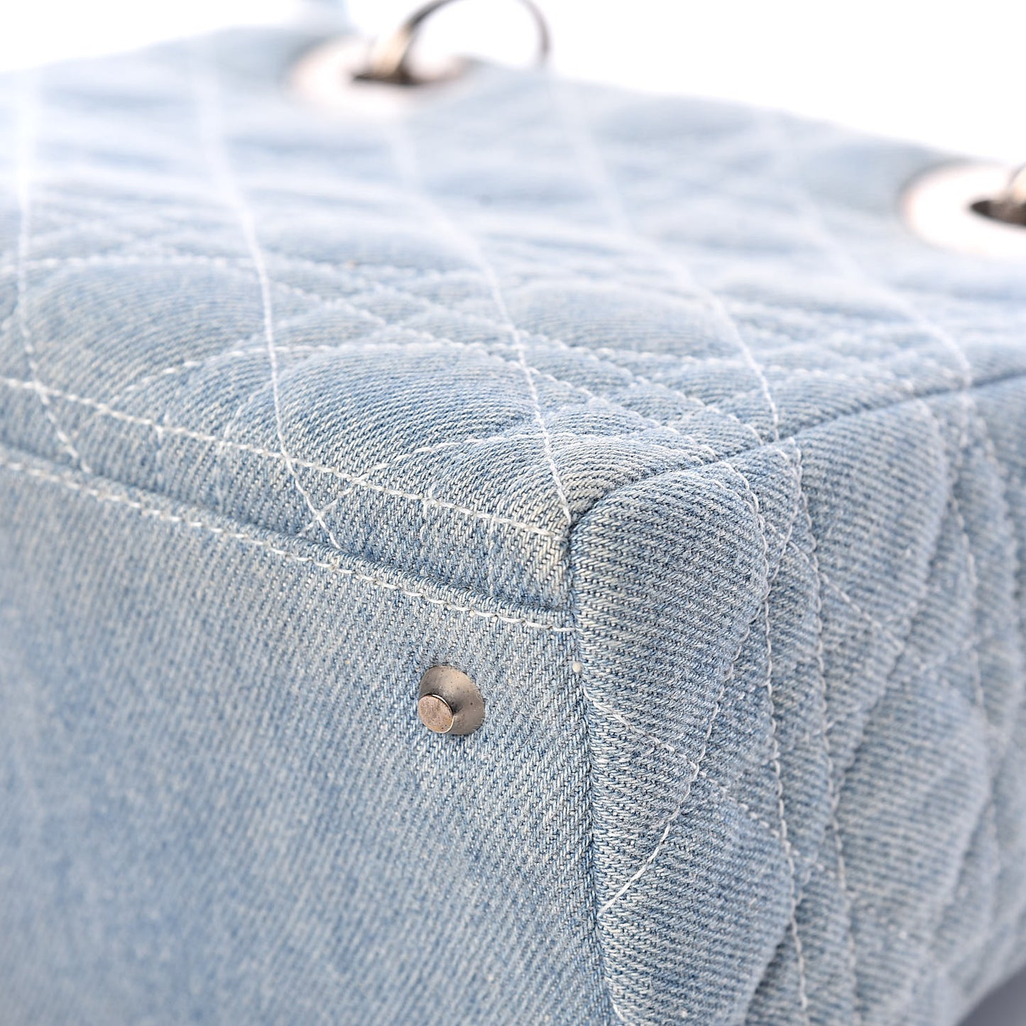 Denim Cannage Medium Lady Dior Blue