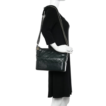Chanel Aged Calfskin Quilted Medium Gabrielle Hobo Dark Green 2 of 12