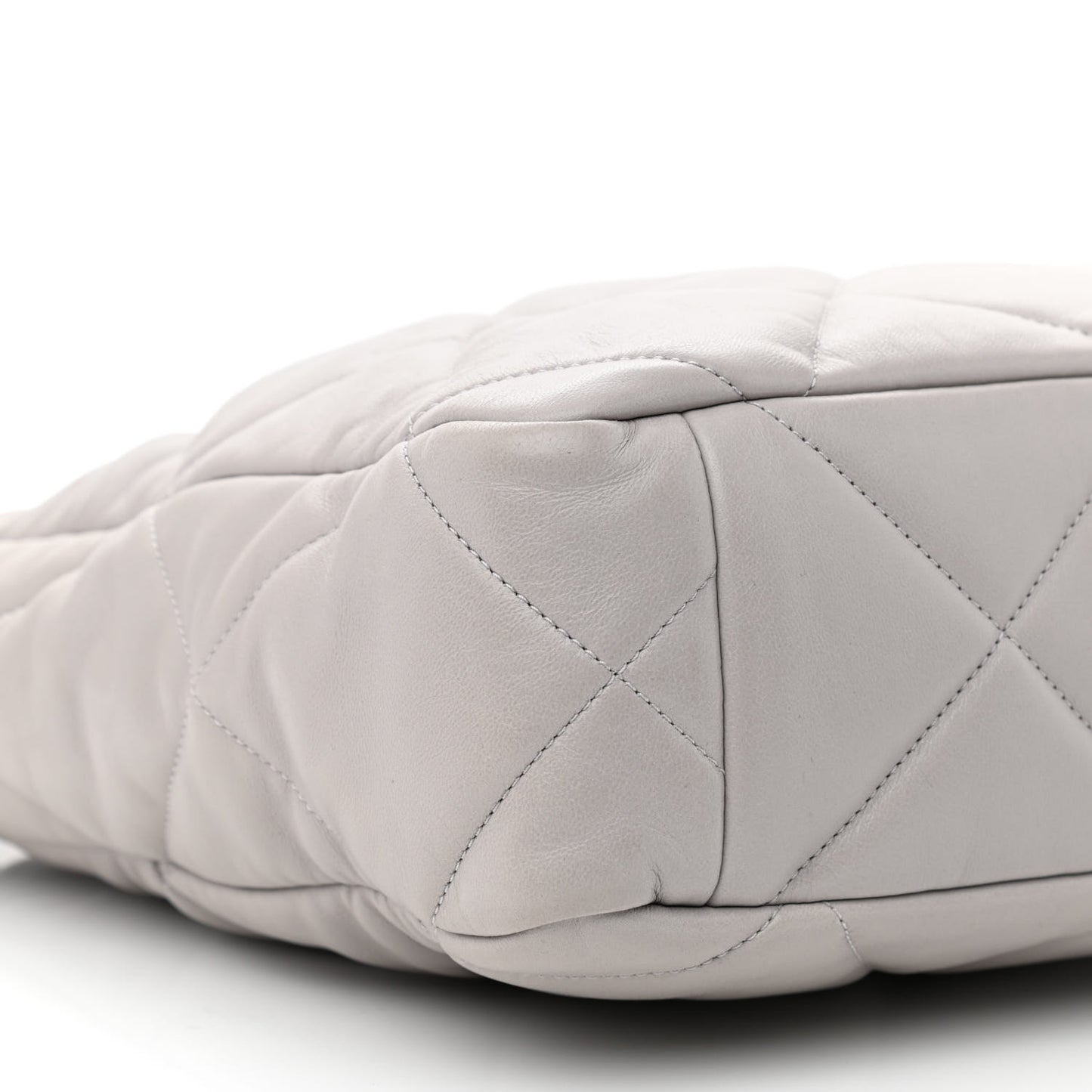 Lambskin Quilted Chanel 19 Shopping Bag Grey