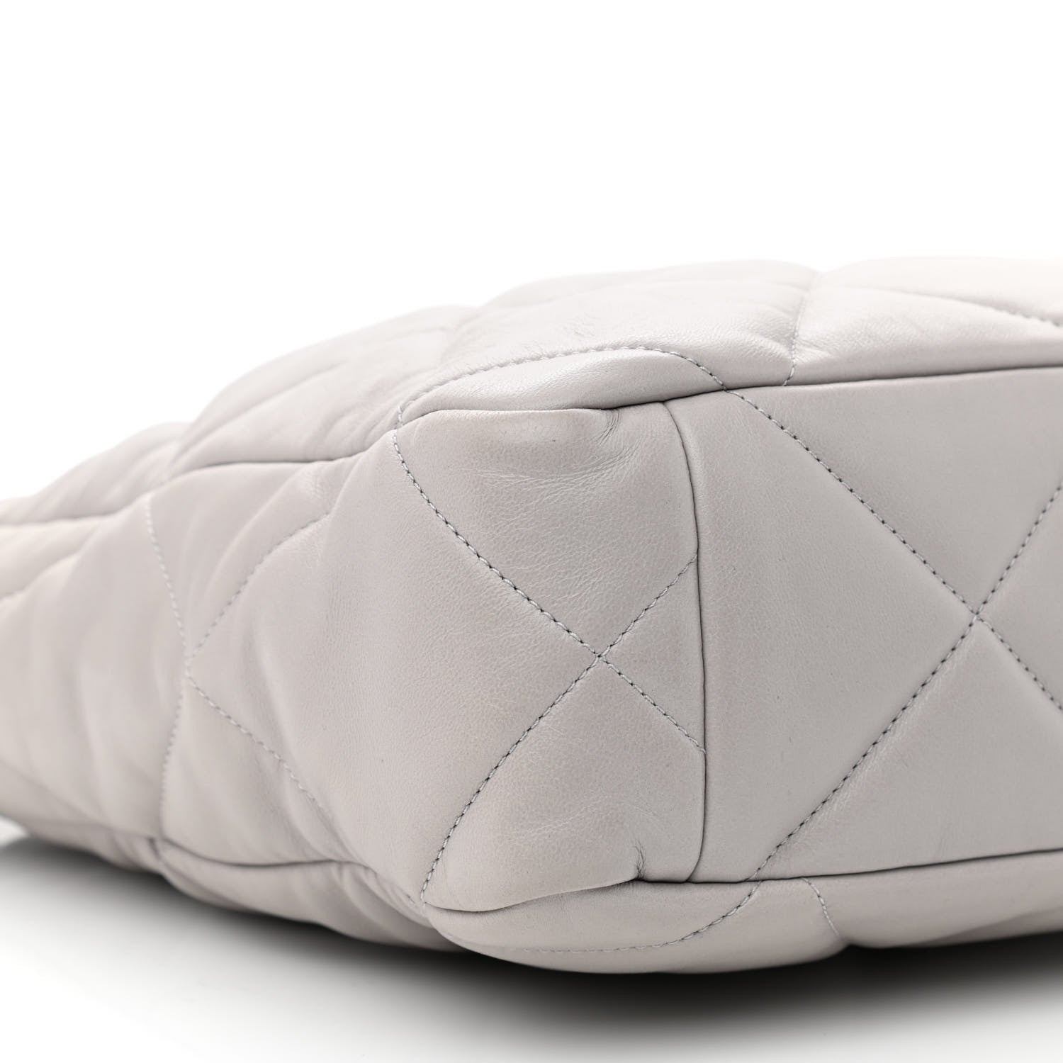Chanel Lambskin Quilted Chanel 19 Shopping Bag Grey 9 of 12