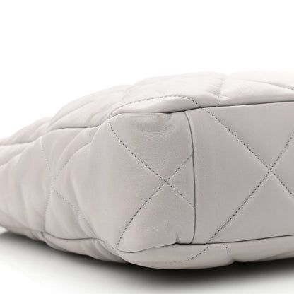 Chanel Lambskin Quilted Chanel 19 Shopping Bag Grey 9 of 12