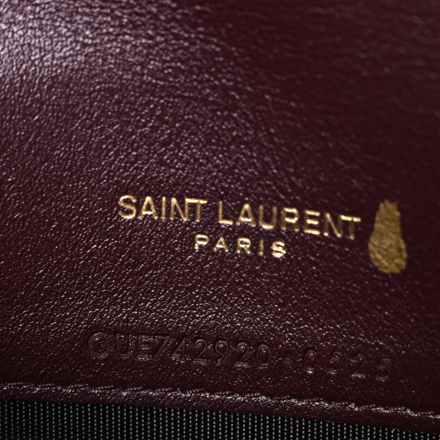 Saint Laurent Patent Calfskin Matelasse Chevron Monogram Envelope Chain Wallet Dark Red Wine 7 of 10