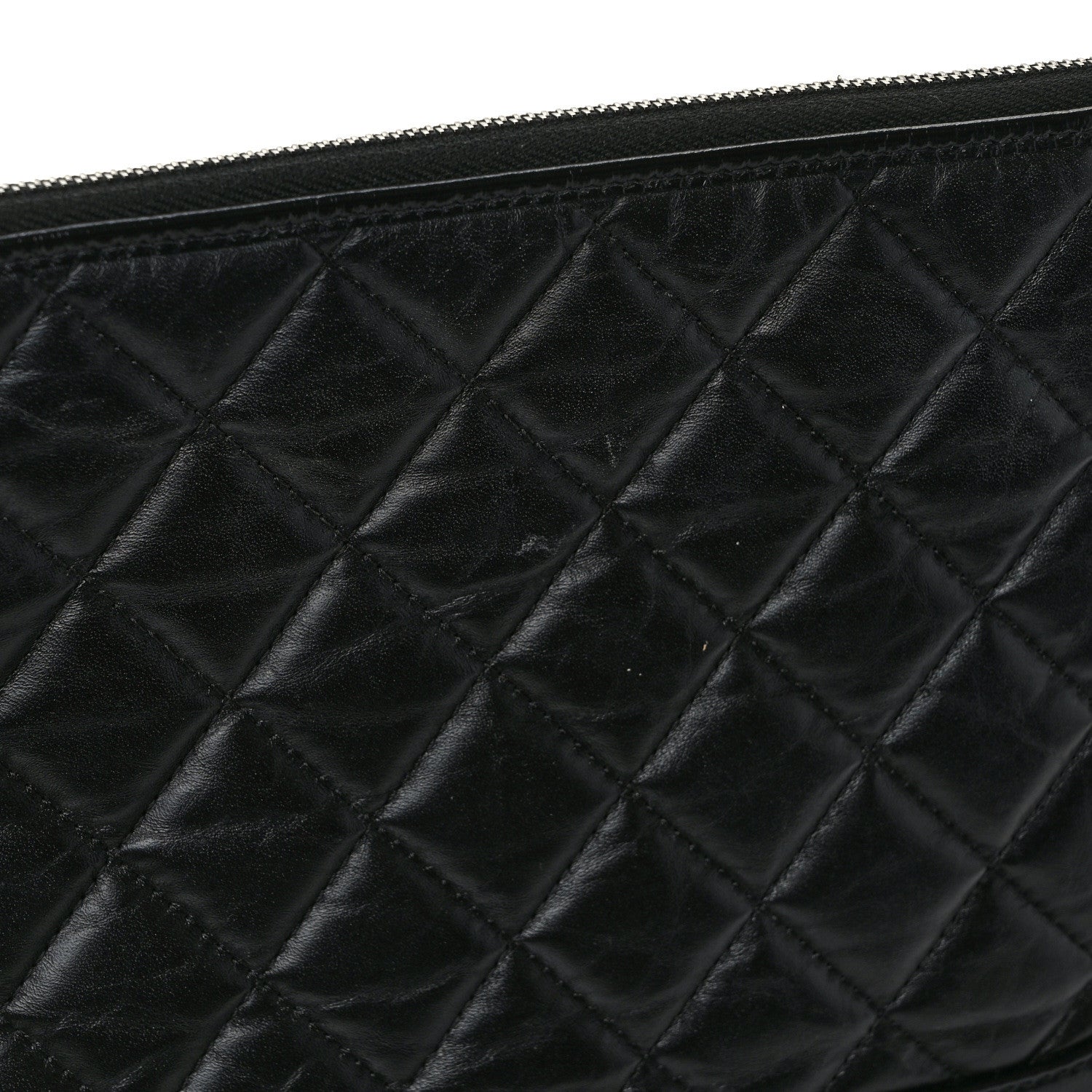 Chanel Aged Calfskin Quilted Medium Gabrielle Cosmetic Case Black 8 of 11