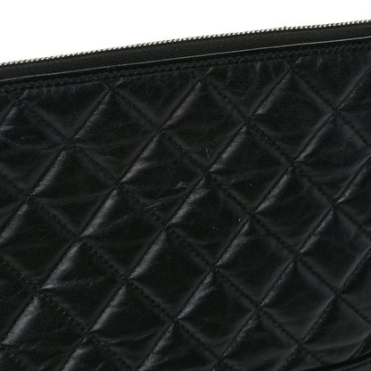Chanel Aged Calfskin Quilted Medium Gabrielle Cosmetic Case Black 8 of 11