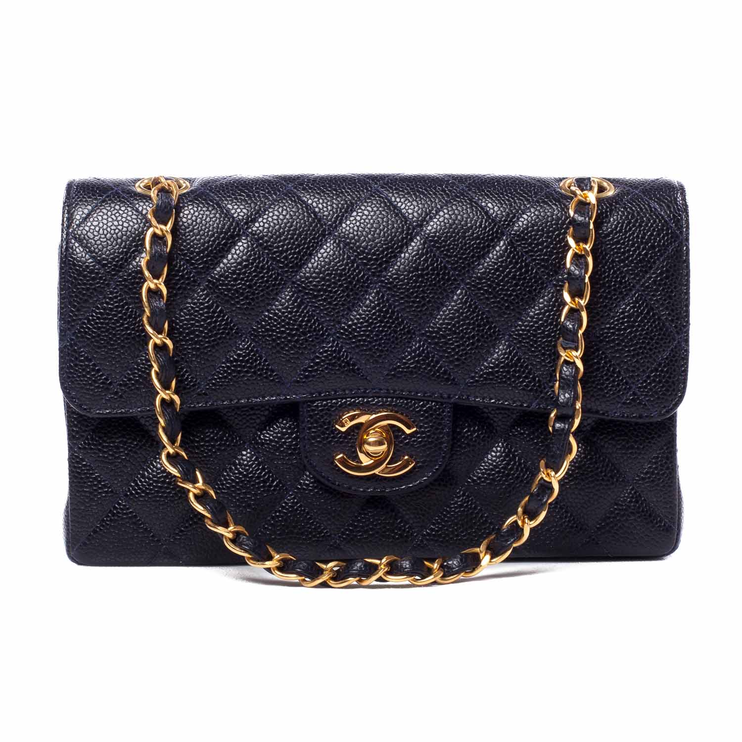 Chanel Caviar Quilted Small Double Flap Navy 1 of 11
