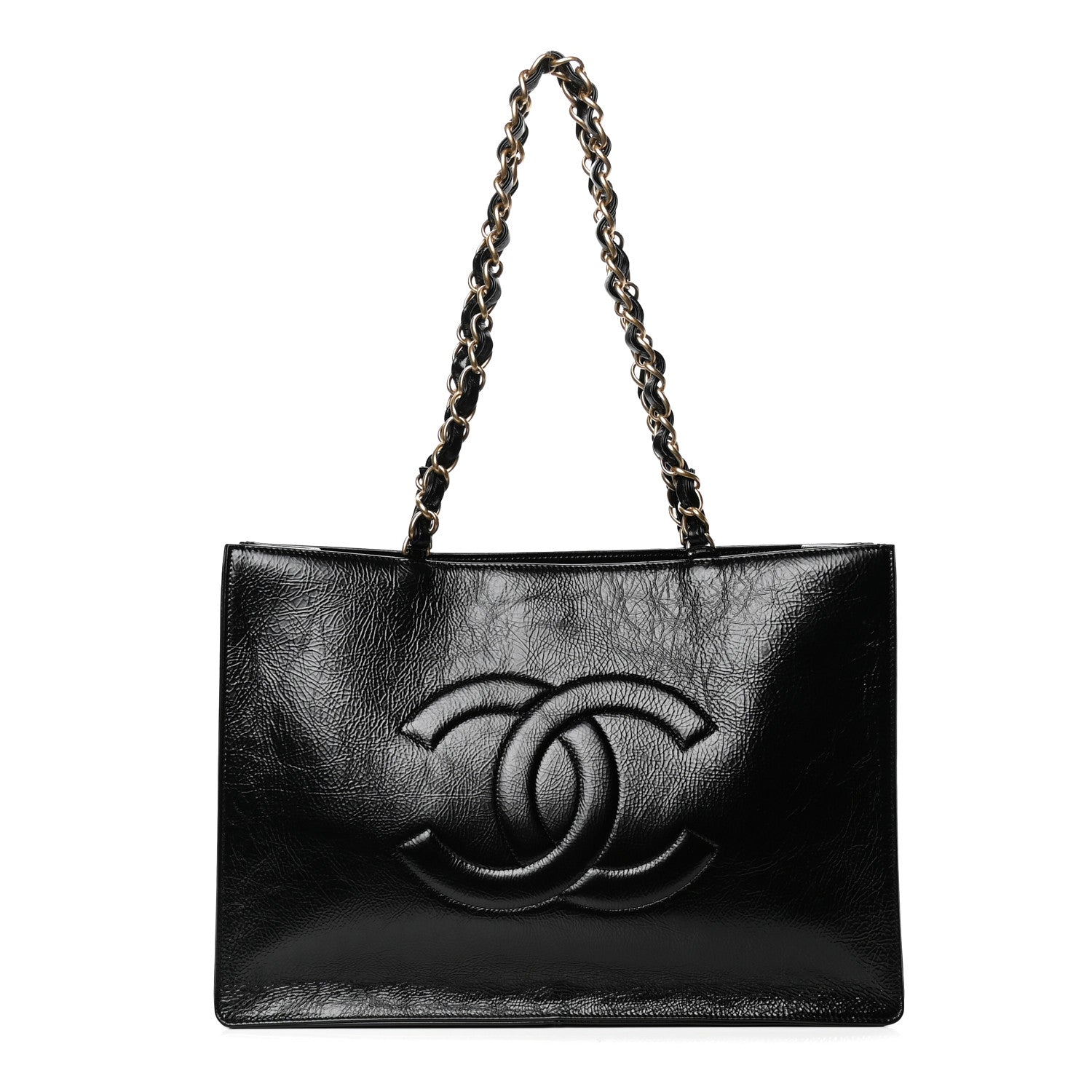 Chanel Shiny Aged Calfskin Shopping Bag Black 1 of 4