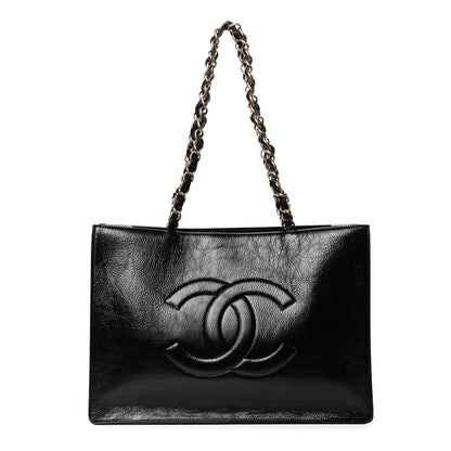 Chanel Shiny Aged Calfskin Shopping Bag Black 1 of 4