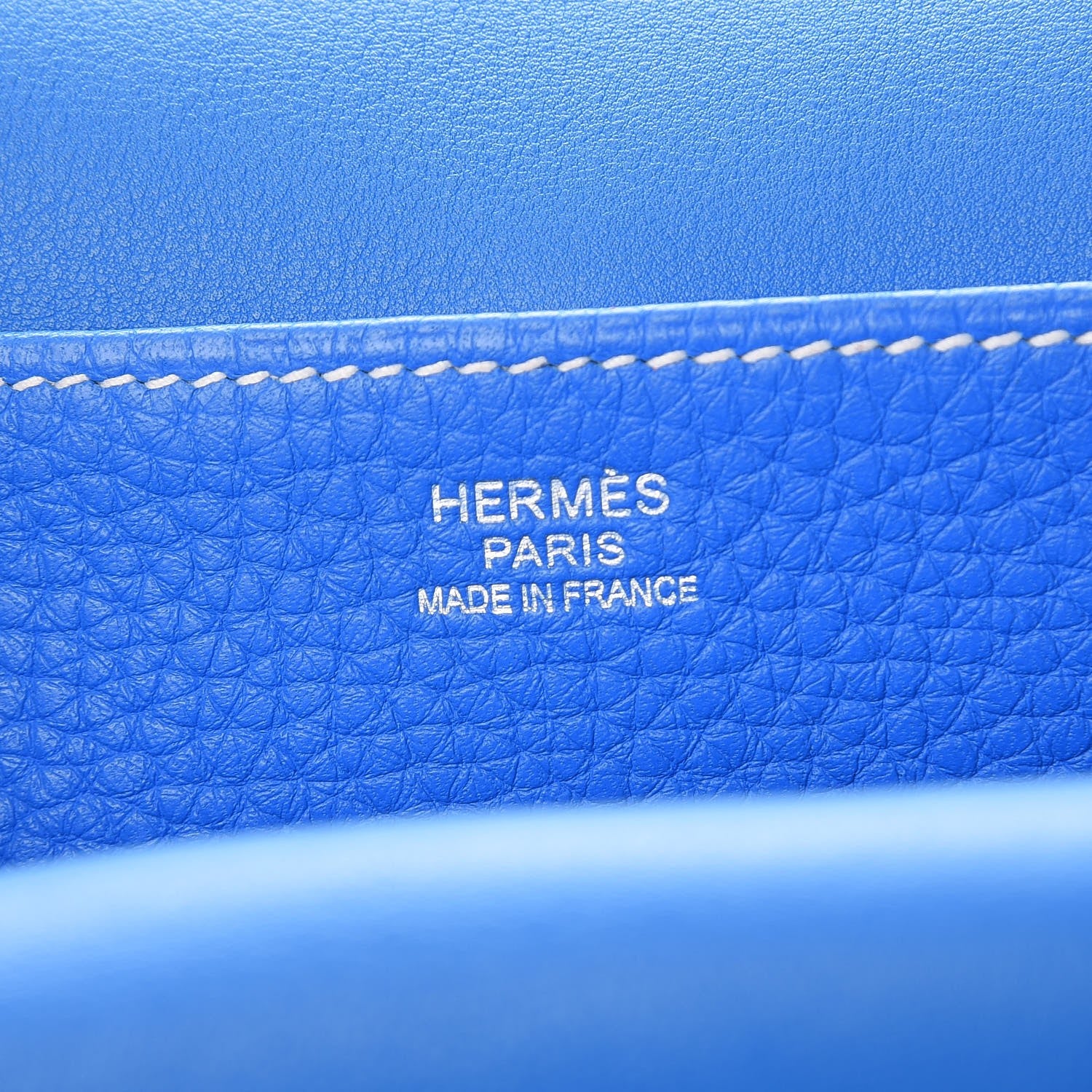 Hermes Taurillon Clemence Halzan 31 GM Bleu Hydra 7 of 8