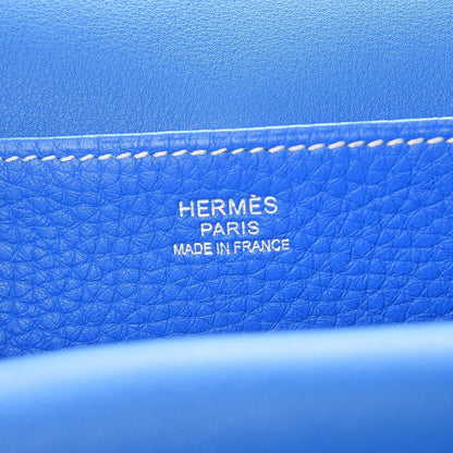 Hermes Taurillon Clemence Halzan 31 GM Bleu Hydra 7 of 8