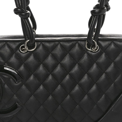 Chanel Calfskin Quilted Large Cambon Bowler Black 8 of 10