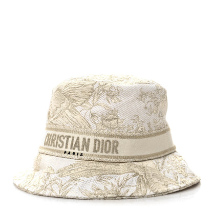 Christian Dior Cotton D-Bobby Small Brim Bucket Hat 57 White Gold 2 of 9