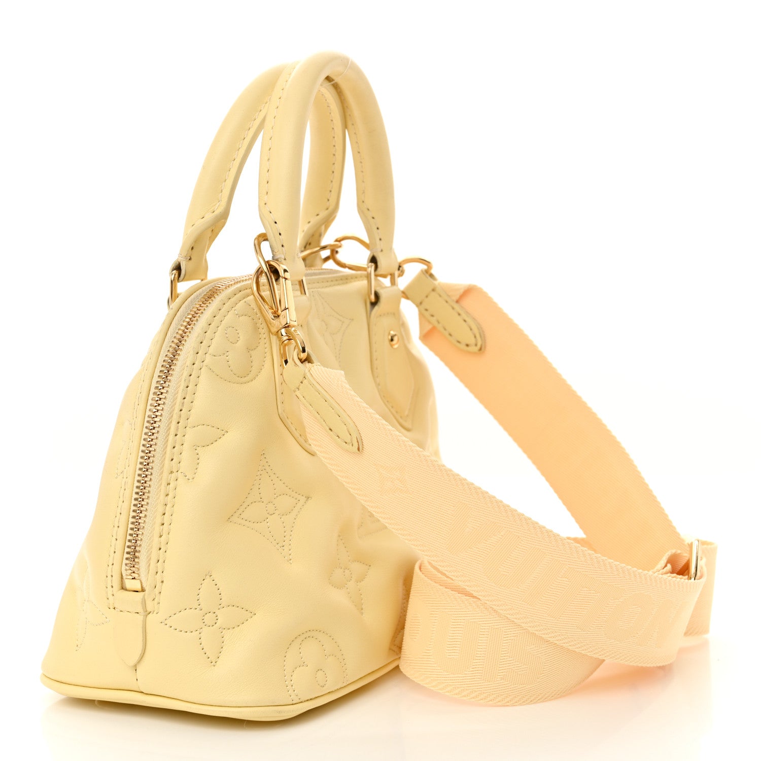 Louis Vuitton Calfskin Bubblegram Alma BB Banana 3 of 19