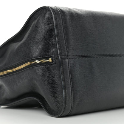 Alexander McQueen Pebbled Calfskin Large Skull Padlock Zip Around Tote Black 8 of 15