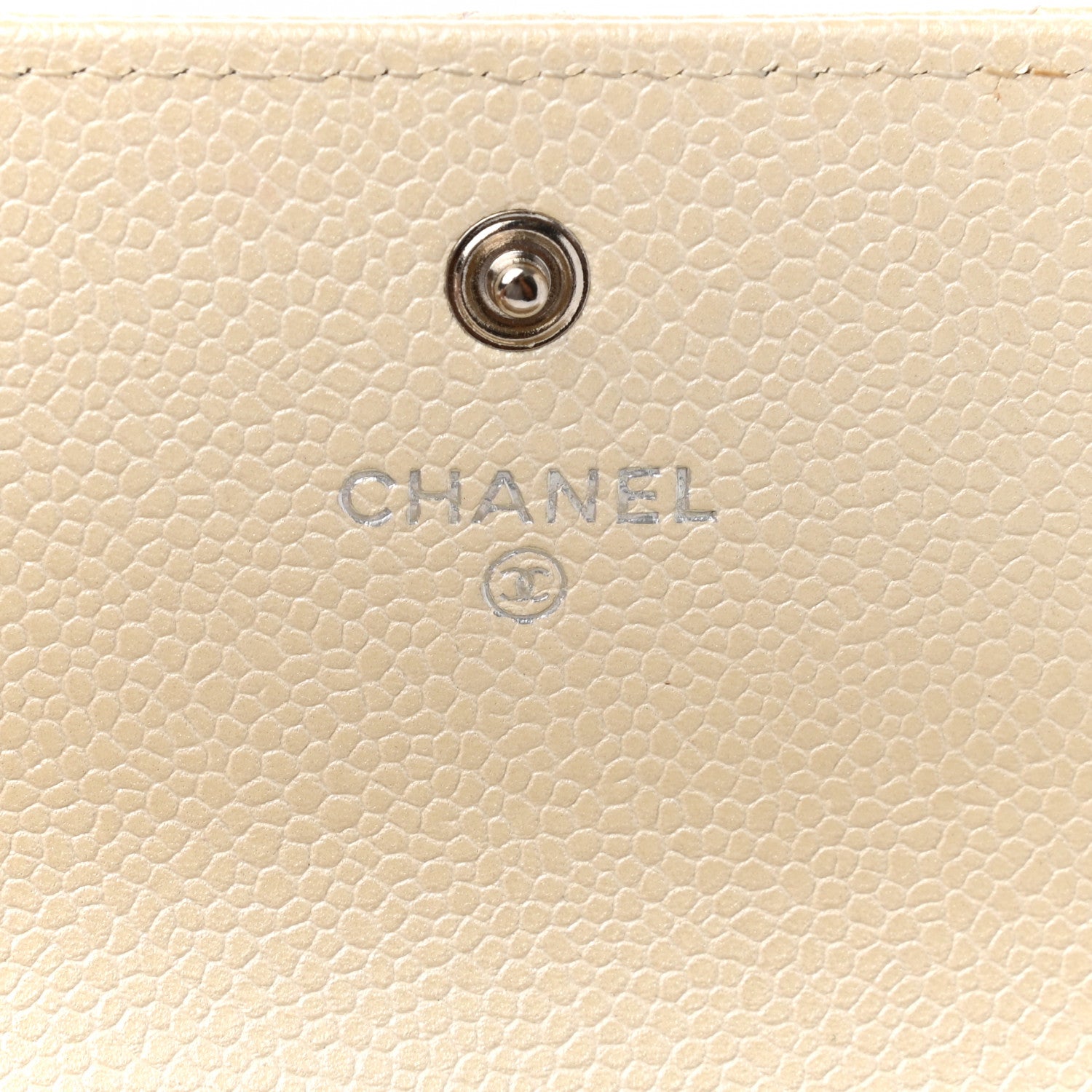 Chanel Pearly Caviar Quilted Large Gusset Flap Wallet Ivory 6 of 12
