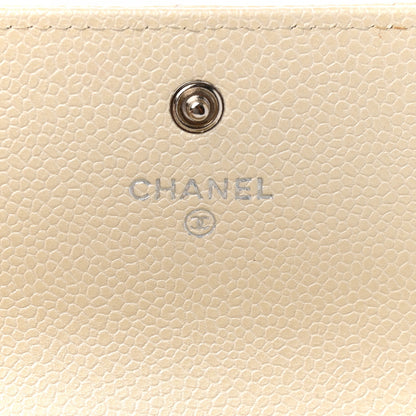 Chanel Pearly Caviar Quilted Large Gusset Flap Wallet Ivory 6 of 12