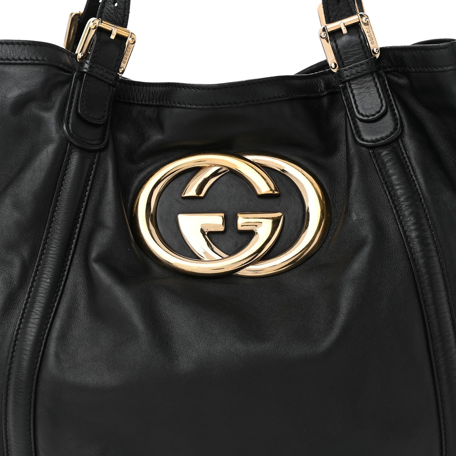 Gucci Calfskin Large Britt Shoulder Bag Black 8 of 11