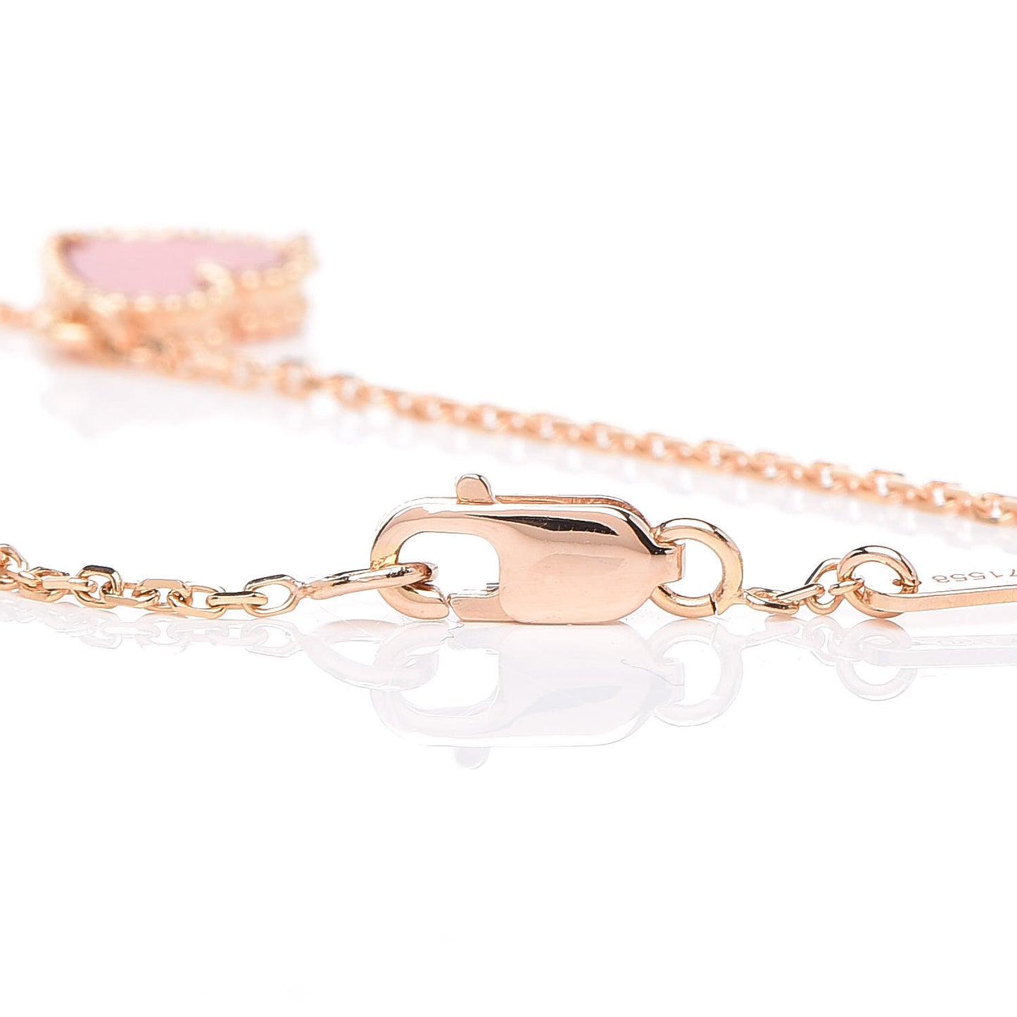 18K Rose Gold Carnelian Sweet Alhambra Heart Bracelet