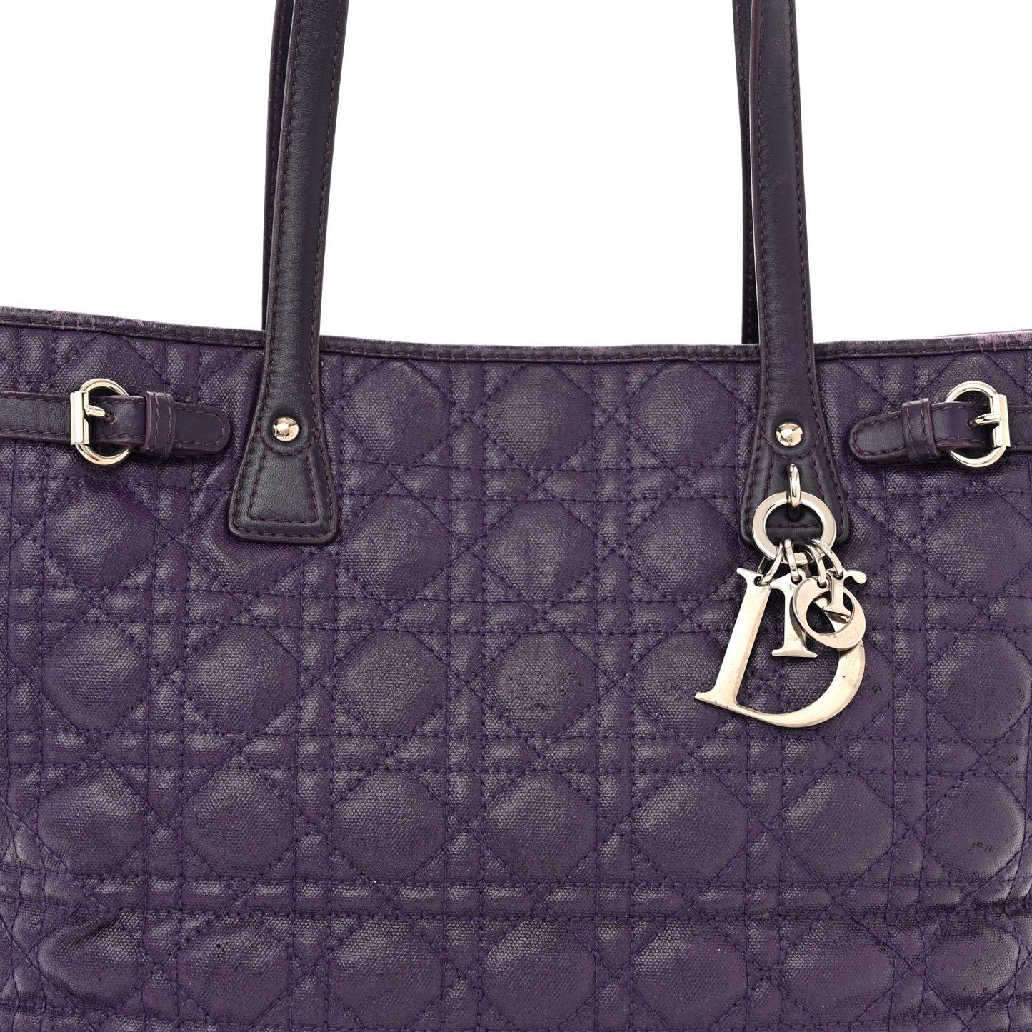 Coated Canvas Cannage Medium Panarea Tote Purple