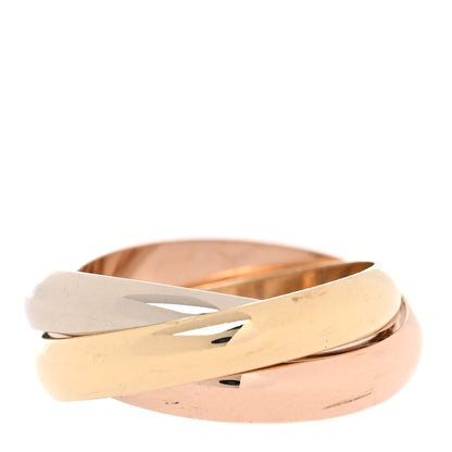 Cartier 18K Pink Yellow White Gold Classic Les Must De Cartier Trinity Ring 53 6.25 2 of 5