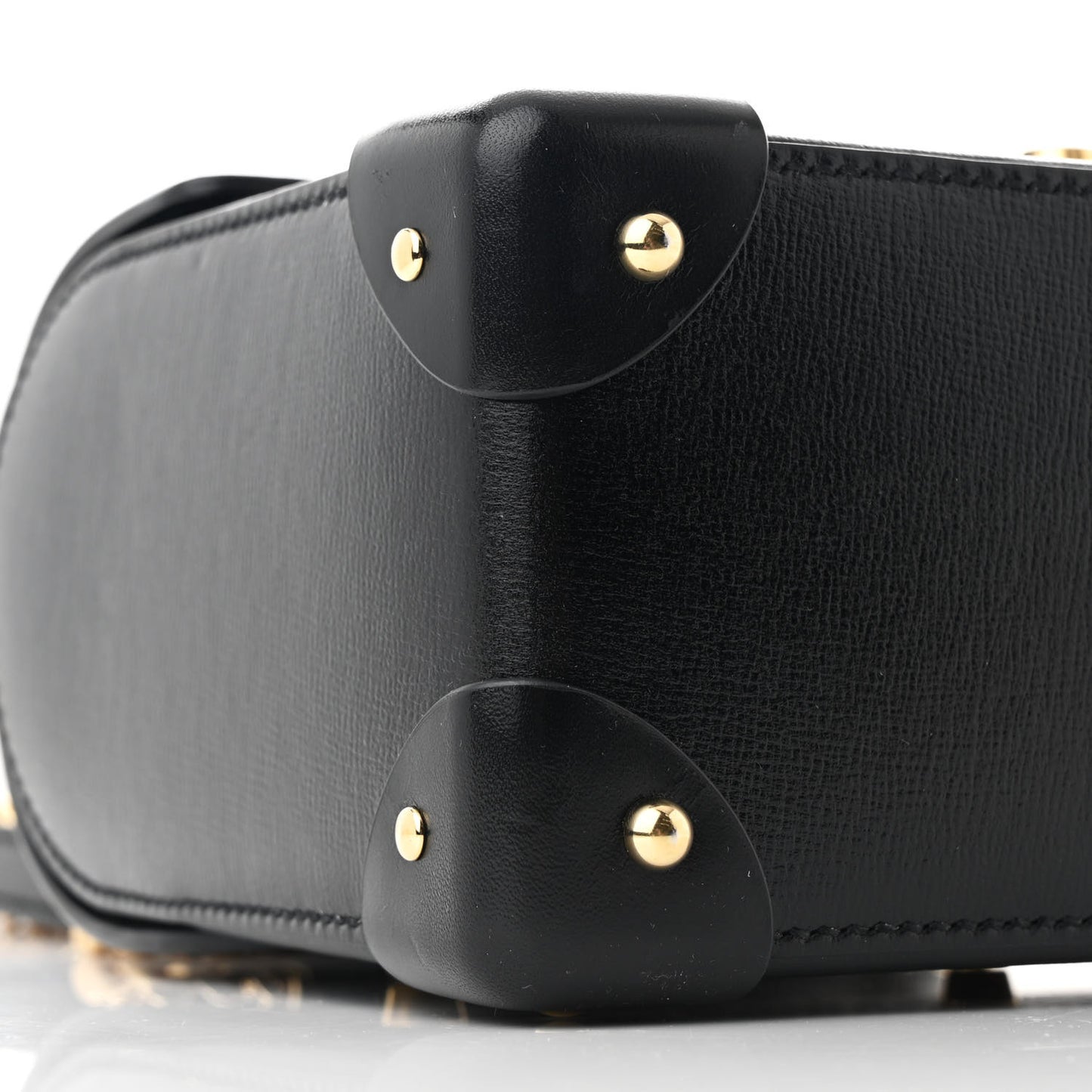 Calfskin Small Padlock Bamboo Shoulder Bag Black