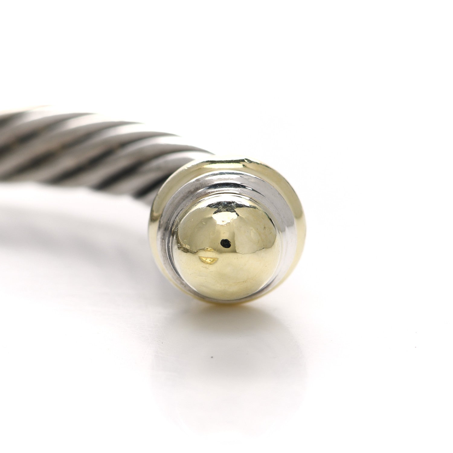 David Yurman Sterling Silver 14K Yellow Gold 7mm Cable Classics Bracelet 6 of 6