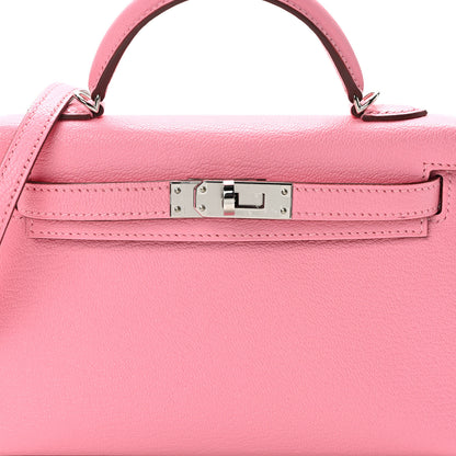 Hermes Chevre Mysore Verso Mini Kelly Sellier 20 Rose Confetti Sanguine 8 of 13
