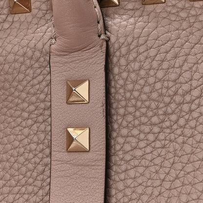 Valentino Garavani Pebbled Calfskin Small Rockstud Double Handle Bag Poudre 14 of 15