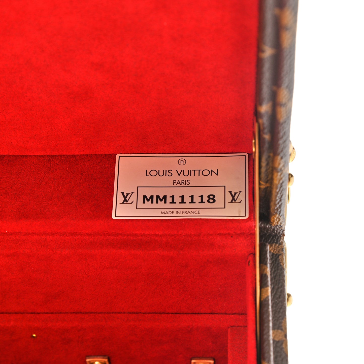 Monogram Boite Flacons Beauty Train Trunk Case Rouge Flamme