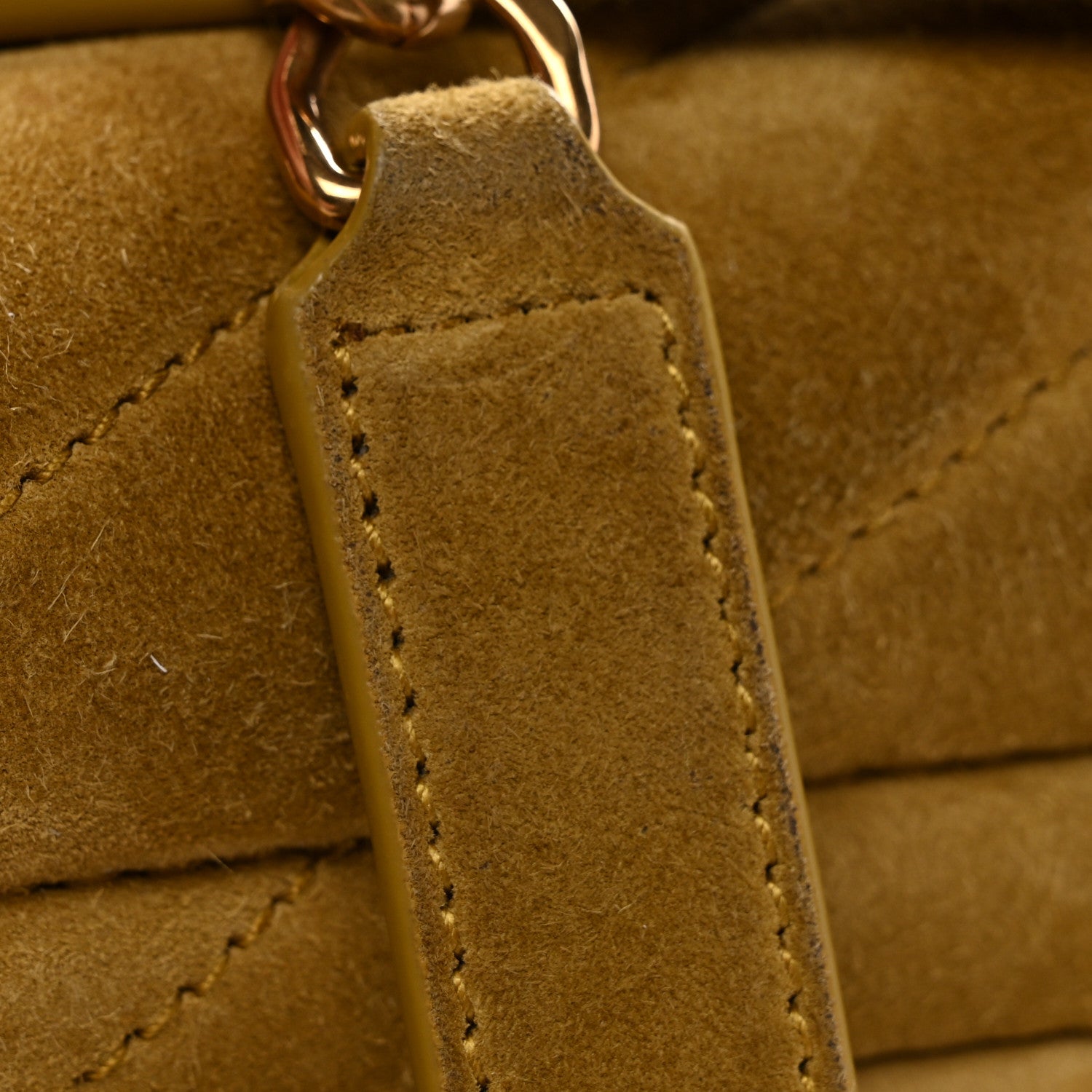 Saint Laurent Suede Y Quilted Monogram Medium Loulou Chain Satchel Chartreuse 14 of 15