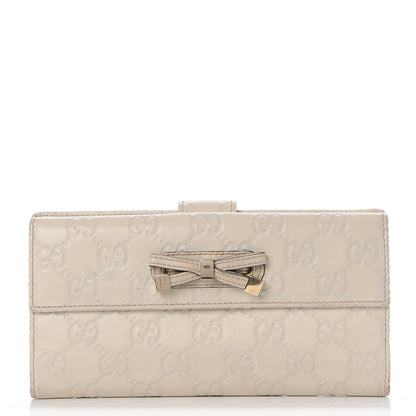 Gucci Guccissima Princy Continental Wallet Off White 1 of 7