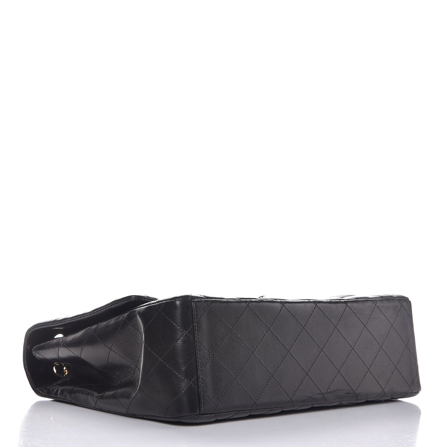 Lambskin Quilted Maxi Single Flap Black