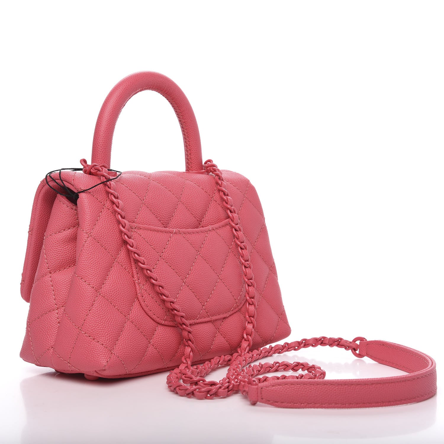 Chanel Caviar Quilted Incognito Extra Mini Coco Handle Flap Pink 3 of 9