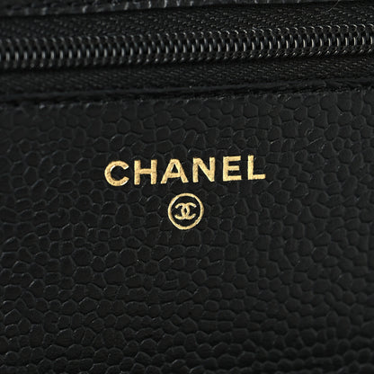 Chanel Caviar Quilted CC Turnlock Wallet On Chain WOC Black 6 of 12