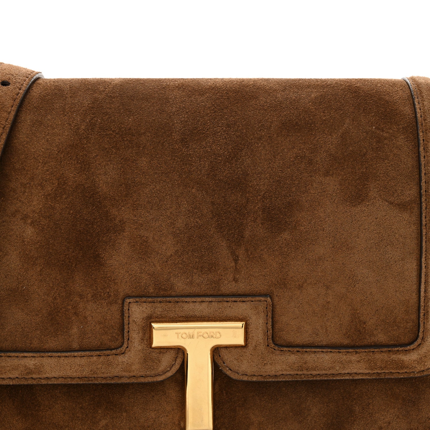 Tom Ford Suede Small Wallis Flap Bag Whisky 7 of 12