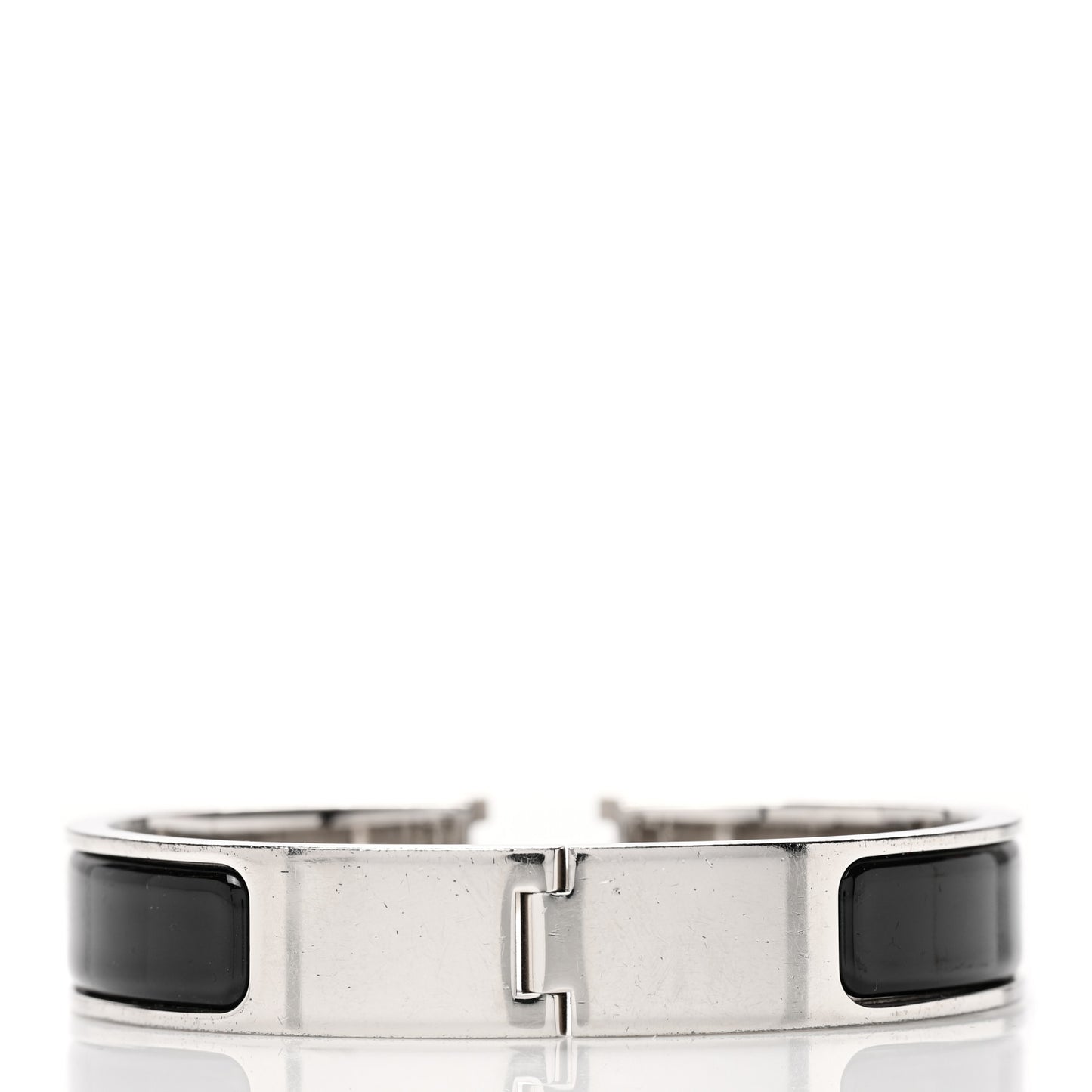 Enamel Narrow Clic Clac H Bracelet PM Black