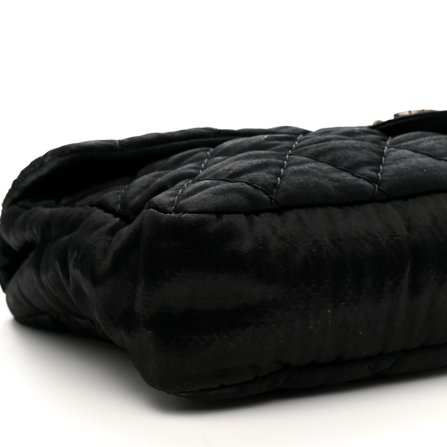 Satin Quilted XL Flap Black