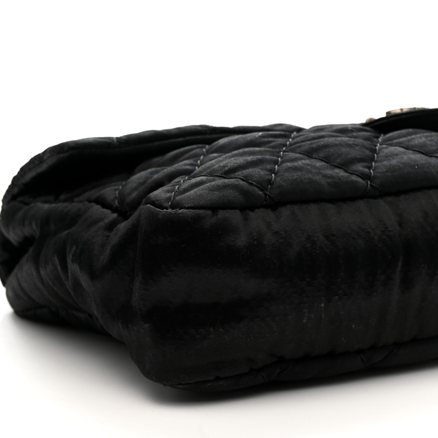 Chanel Satin Quilted XL Flap Black 9 of 10