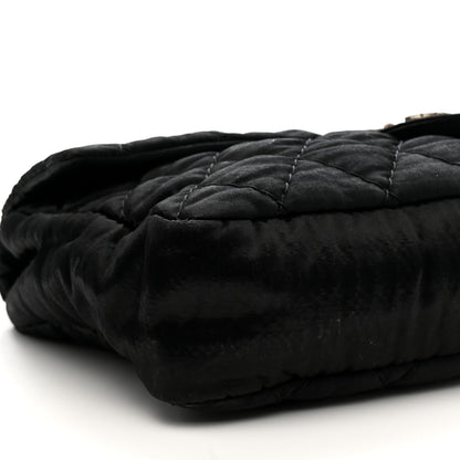 Chanel Satin Quilted XL Flap Black 9 of 10