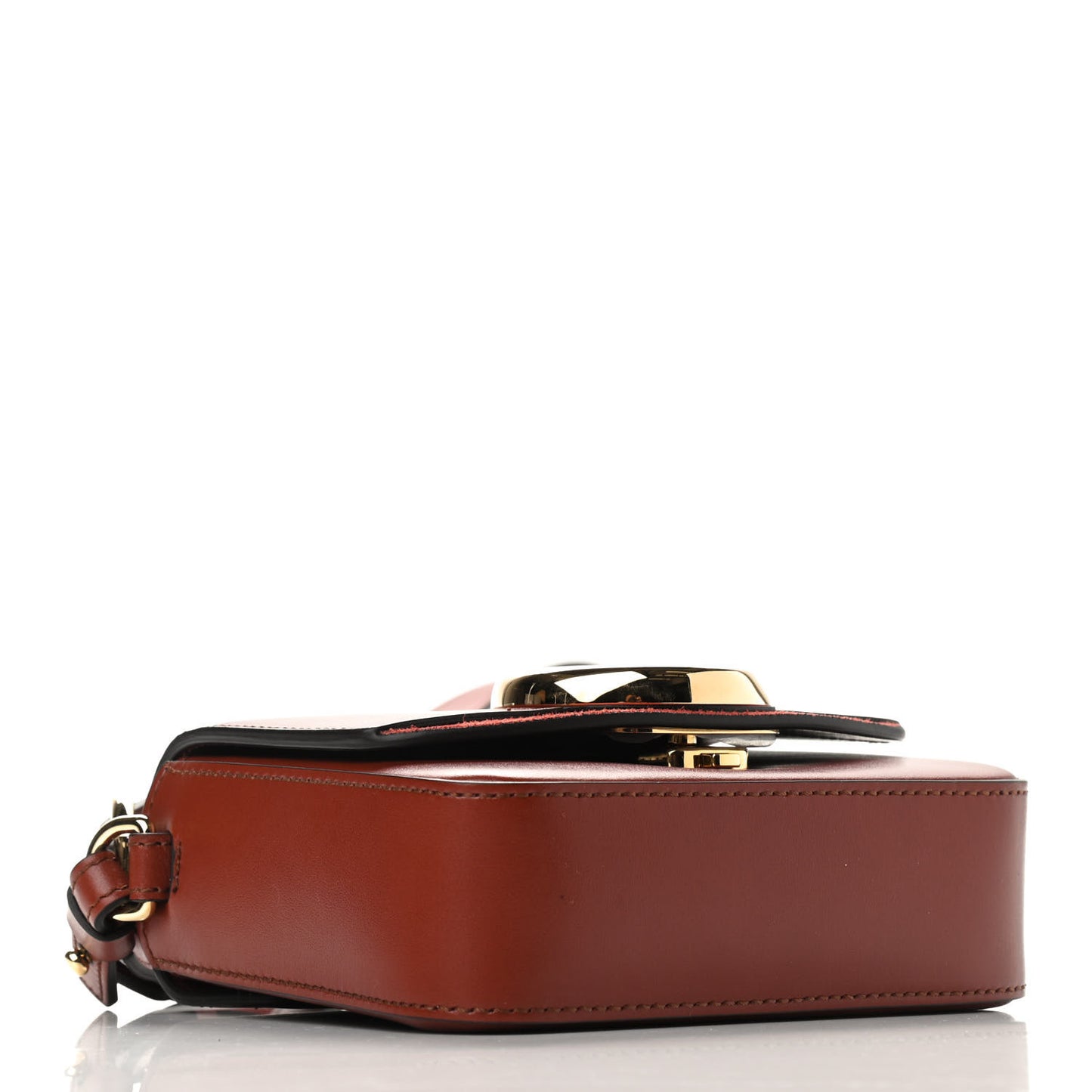 Shiny Calfskin Suede Mini C Bag Sepia Brown