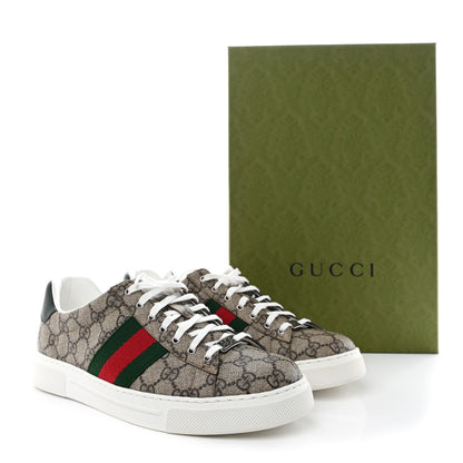 Gucci GG Supreme Monogram Ayers Web Mens Ace Sneakers 9.5 Beige Ebony 10 of 10