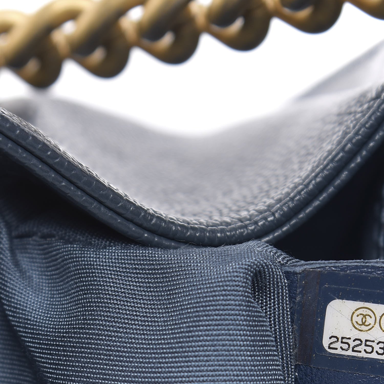 Chanel Caviar Chevron Quilted Medium Boy Flap Blue 9 of 10