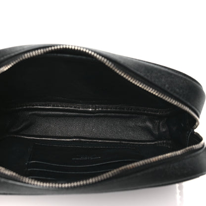 Saint Laurent Grain De Poudre Matelasse Monogram Mini Lou Camera Bag Black 5 of 10