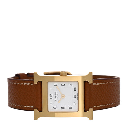 Hermes Stainless Steel Epsom 21mm Heure H Hour Quartz Watch Gold 2 of 5