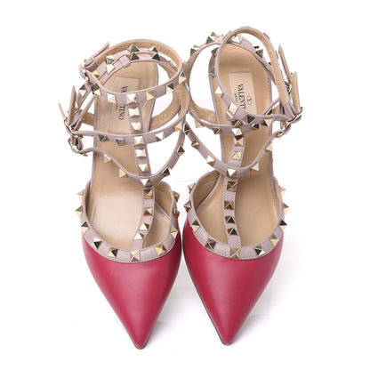 Valentino Garavani Nappa Rockstud Ankle Strap 65mm Pumps 38 Rubino Poudre 5 of 9
