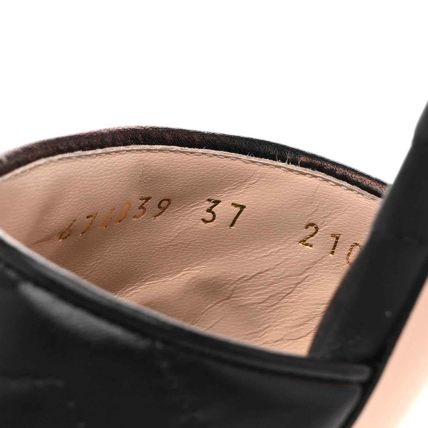 Nappa Matelasse GG Marmont 75mm Slide Sandals 37 Black