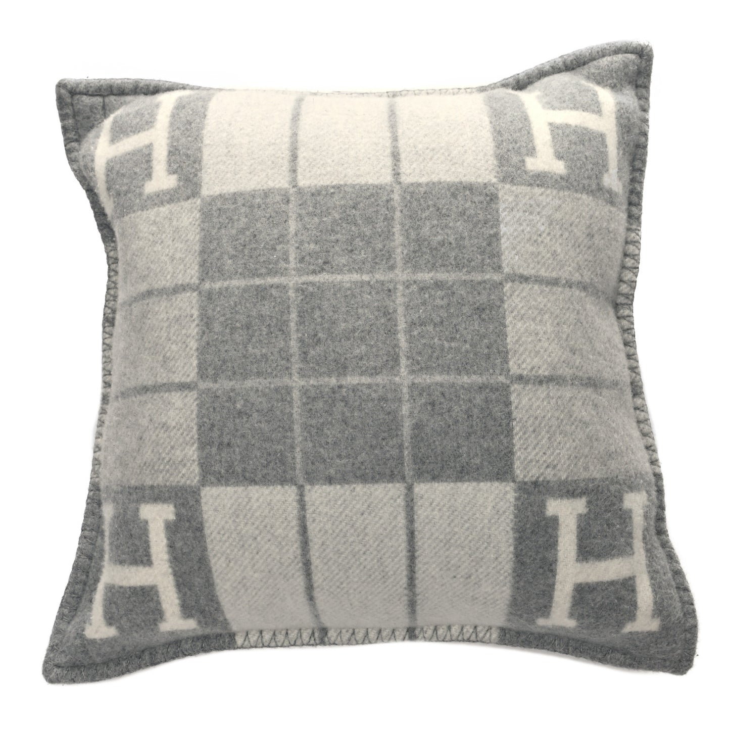 Wool Cashmere Avalon III Pillow PM Ecru Gris Clair