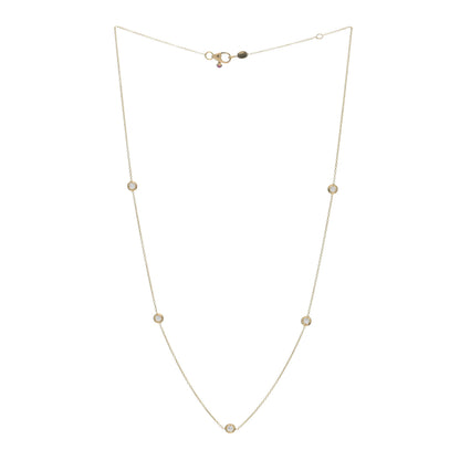 Roberto Coin 18K Yellow Gold Diamond .23ctw Diamonds By The Inch Five Station Necklace 2 of 4